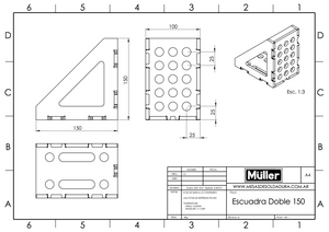 Escuadra 150x150 Doble